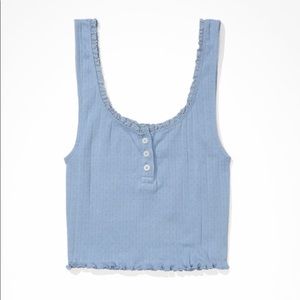 american eagle henley scoop neck tank top